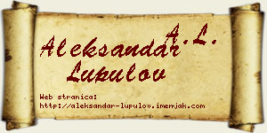 Aleksandar Lupulov vizit kartica
